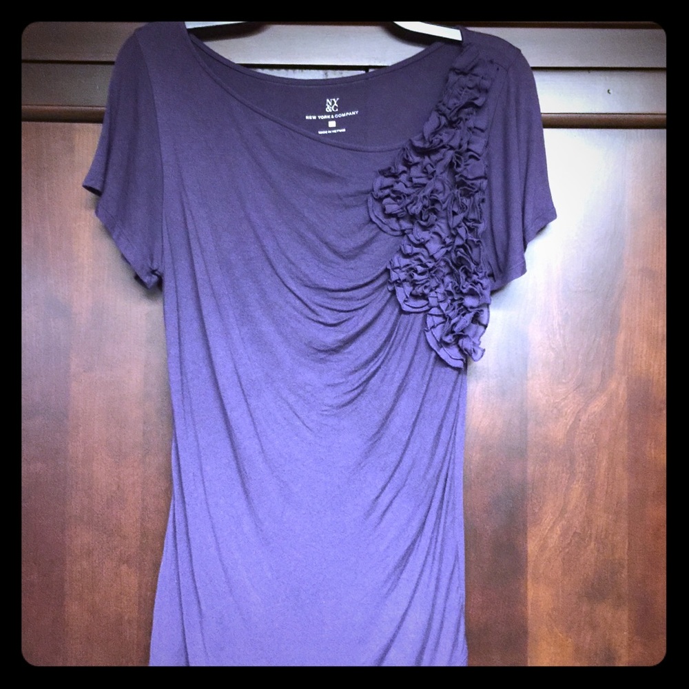 Purple top cute floral detail